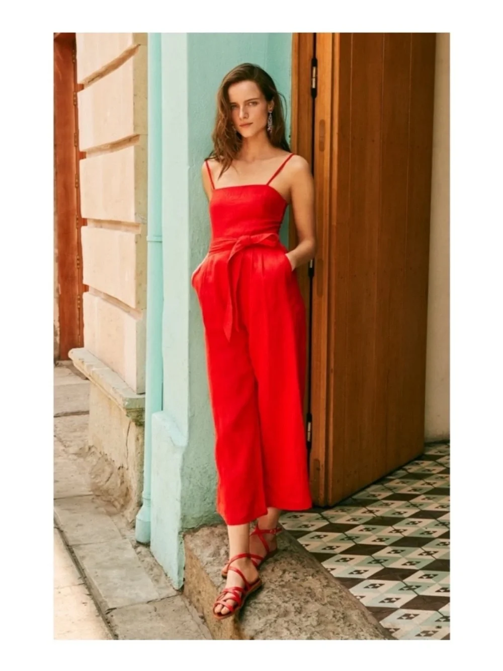 NWT | J. Crew | Tie-Waist Linen Jumpsuit | Size 12